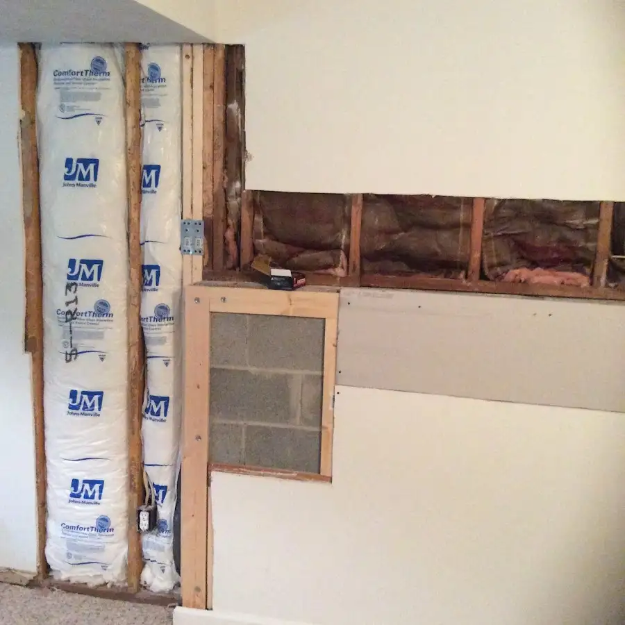 Wall insulation replacement during Basement Flood Cleanup in Headland